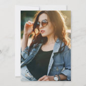 Modern Bold Blue White Photo Graduparty Kaart (Achterkant)