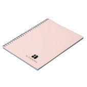 Modern Bold Blush Roze Monogram Naam Foto Notitieboek (Linkerzijde)