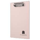Modern Bold Blush Roze Monogram Naam Klembord (Links)