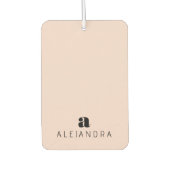Modern Bold Blush Roze Monogram Naam Luchtverfrisser (Voorkant)