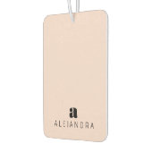 Modern Bold Blush Roze Monogram Naam Luchtverfrisser (Links)