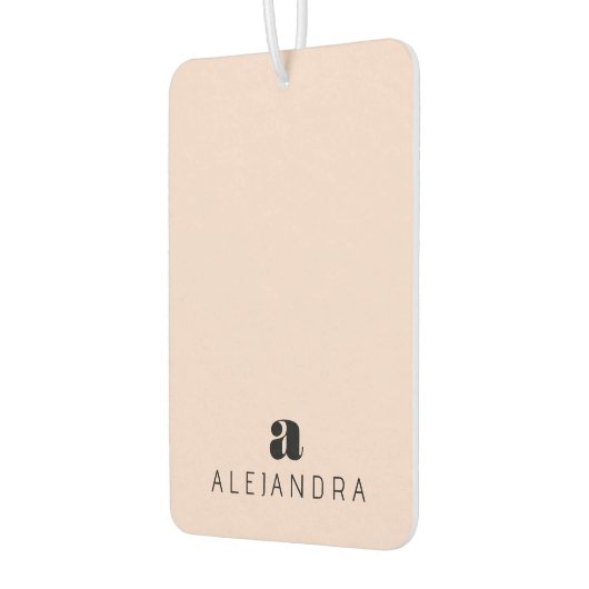 Modern Bold Blush Roze Monogram Naam Luchtverfrisser (Links)