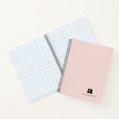 Modern Bold Blush Roze Monogram Naam Notitieboek (Binnen)