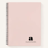 Modern Bold Blush Roze Monogram Naam Notitieboek (Voorkant)