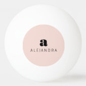 Modern Bold Blush Roze Monogram Naam Pingpongbal (Voorkant)