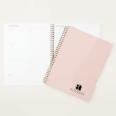 Modern Bold Blush Roze Monogram Naam Planner (Display)