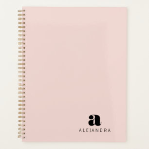 Modern Bold Blush Roze Monogram Naam Planner