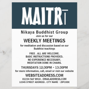 Modern Bold, boeddhistische groep Adverteren broch Flyer