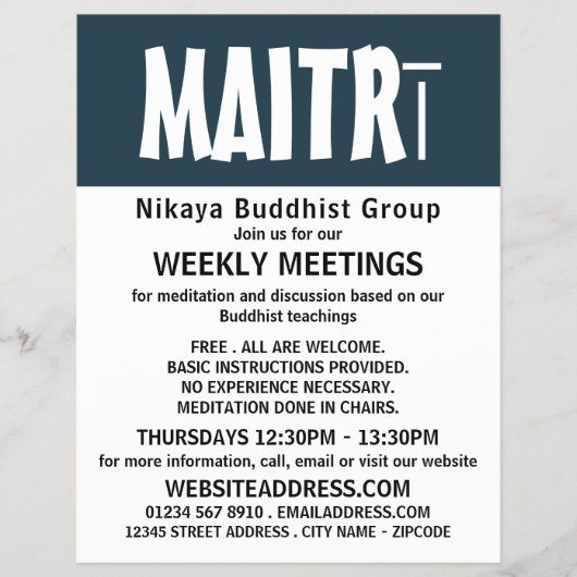 Modern Bold, boeddhistische groep Adverteren broch Flyer (Voorkant)