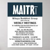 Modern Bold, Boeddhistische Groep Adverteren Poster (Voorkant)