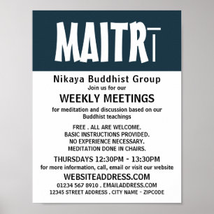 Modern Bold, Boeddhistische Groep Adverteren Poster