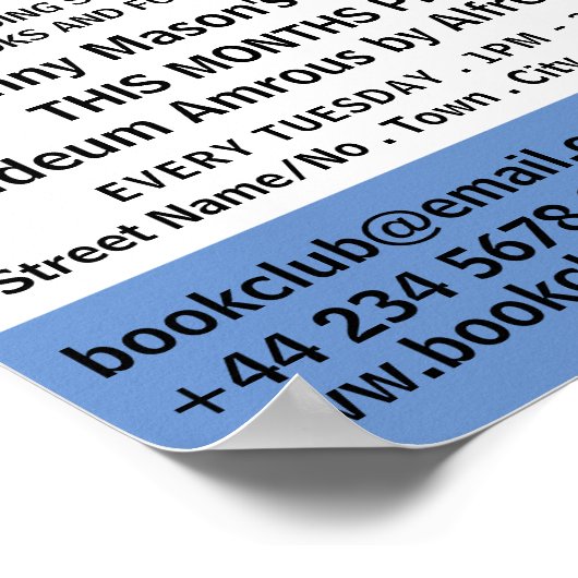 Modern Bold, Book Club Adverteren Poster (Hoek)