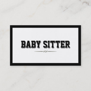 Modern Bold Border Baby Sitter Visitekaartje