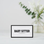Modern Bold Border Baby Sitter Visitekaartje (Staand voorkant)