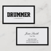 Modern Bold Border Drummer Visitekaartje (Voorkant / Achterkant)