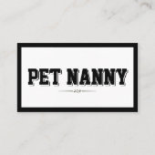 Modern Bold Border Pet Nanny Visitekaartje (Voorkant)