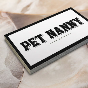 Modern Bold Border Pet Nanny Visitekaartje