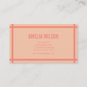 Modern Bold Bordered Coral and Peach Visitekaartje (Achterkant)
