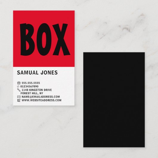 Modern Bold, Boxer, Boxing Trainer Visitekaartje (Voorkant / Achterkant)