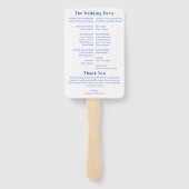 Modern Bold Bright Colorful Floral Wedding Program Handwaaier (Achterkant)