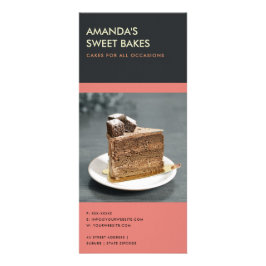 MODERN BOLD BRIGHT PINK BLACK BAKERY PRICE SERVICE RECLAMEKAART