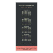 MODERN BOLD BRIGHT PINK RED BAKERY PRICE SERVICE RECLAMEKAART (Voorkant)