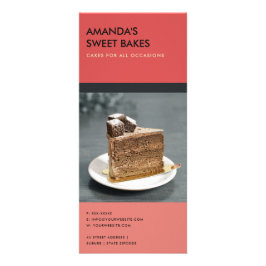 MODERN BOLD BRIGHT PINK RED BAKERY PRICE SERVICE RECLAMEKAART