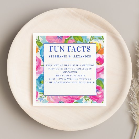 Modern Bold Bright Vibrant Colorful Floral Wedding Servet