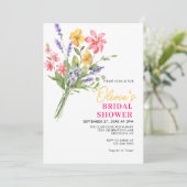 Modern Bold Bright Wild Flowers Vrijgezellenfeest Kaart (Staand voorkant)