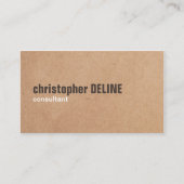 Modern Bold Brown White Printed Kraft Consultant Visitekaartje (Voorkant)