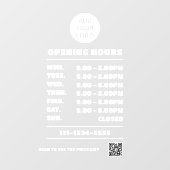 Modern Bold Business Openingstijden logo code Raamsticker (Vel)
