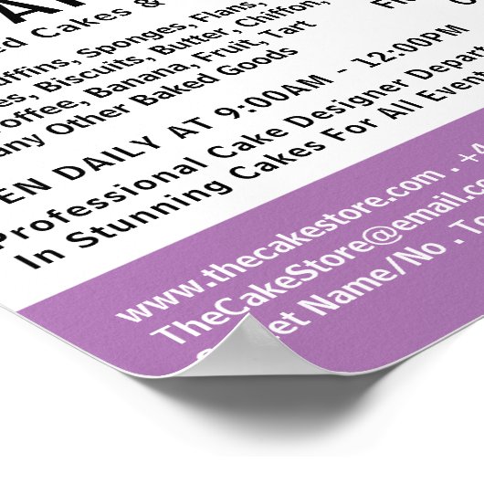 Modern Bold, Cakery, Cake Store Advertising Poster (Hoek)