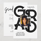 Modern Bold Calligraphy Afstuderen Kaart (Voorkant / Achterkant)