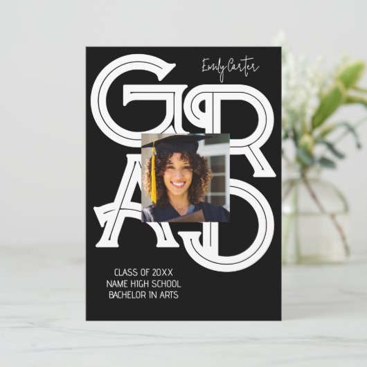 Modern Bold Calligraphy Afstuderen Kaart (Staand voorkant)