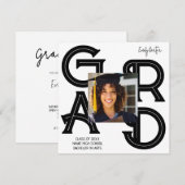 Modern Bold Calligraphy Afstuderen Kaart (Voorkant / Achterkant)