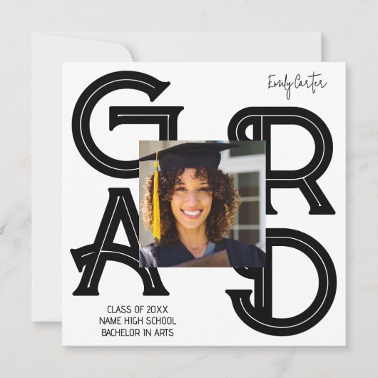 Modern Bold Calligraphy Afstuderen Kaart (Voorkant)