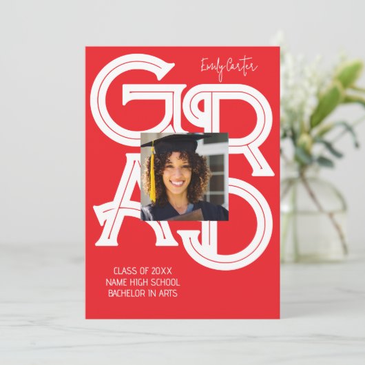 Modern Bold Calligraphy Afstuderen Kaart (Staand voorkant)