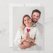 Modern Bold Casual Red Script Photo Wedding Retro Save The Date (Achterkant)