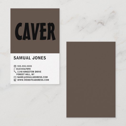 Modern Bold, cave Explorer, Sportsperson Visitekaartje (Voorkant / Achterkant)