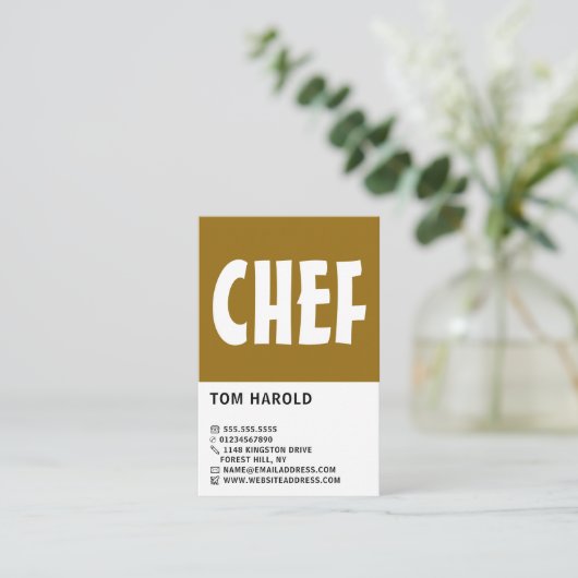 Modern Bold, Chef, Koken Visitekaartje (Staand voorkant)