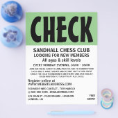 Modern Bold, Chess Club Adverteren Flyer (Enkel)