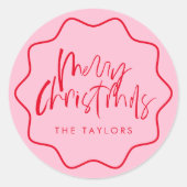 Modern Bold Christmas Envelope Seal Ronde Sticker (Voorkant)