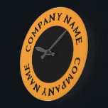 Modern & Bold Circled Business Name Large Clock Grote Klok<br><div class="desc">Modern & Bold Circled Business Name Large Clock by the Business Card Store.</div>