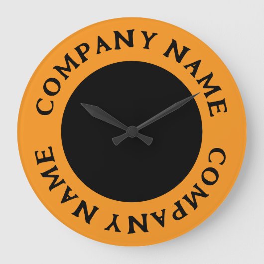 Modern & Bold Circled Business Name Large Clock Grote Klok (Voorkant)