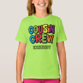 Modern Bold Colorful Cousin Crew Family Reunion T-shirt (Voorkant)