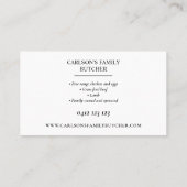 Modern Bold Country Black & White Butcher Logo Visitekaartje (Achterkant)