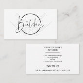 Modern Bold Country Black & White Butcher Logo Visitekaartje (Voorkant / Achterkant)