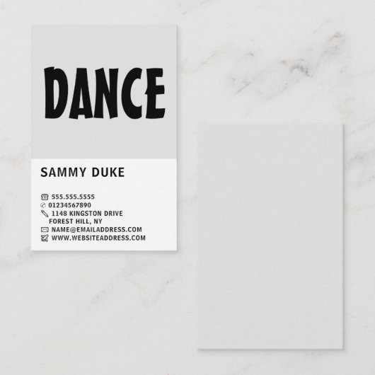 Modern Bold, danser, danserend instructeur Visitekaartje (Voorkant / Achterkant)