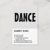 Modern Bold, danser, danserend instructeur Visitekaartje (Voorkant)