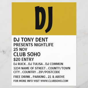Modern Bold, DJ, Club Event Adverteren Flyer